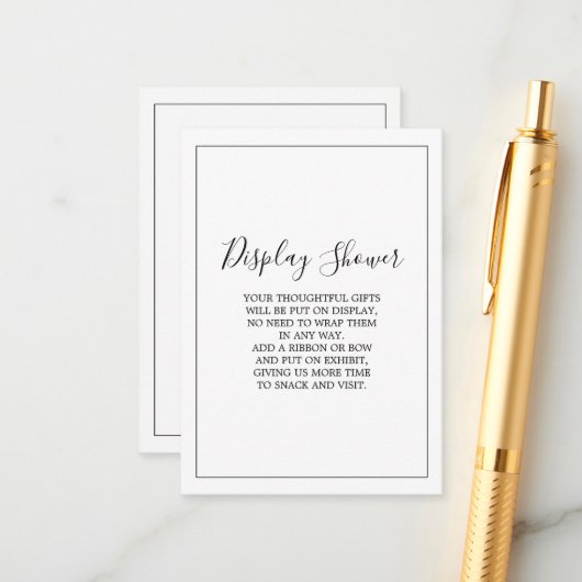 Minimalistische Silver Display Showkarte Begleitkarte (Vorderseite/Rückseite Beispiel)