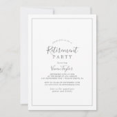 Minimalistische Silver Retirement-Party Einladung (Vorderseite)