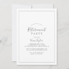 Minimalistische Silver Retirement-Party Einladung
