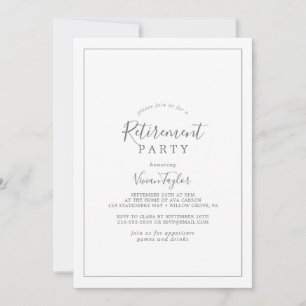 Minimalistische Silver Retirement-Party Einladung