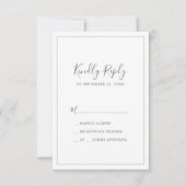 Minimalistische Silver Simple RSVP-Karte RSVP Karte (Vorderseite)