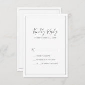 Minimalistische Silver Simple RSVP-Karte RSVP Karte (Vorne/Hinten)