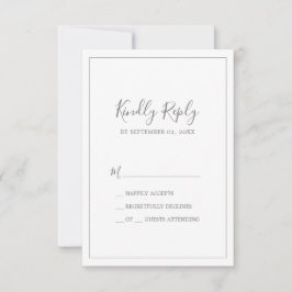 Minimalistische Silver Simple RSVP-Karte RSVP Karte
