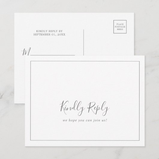 Minimalistische Silver Song Request UAWG Postkarte (Vorne/Hinten)