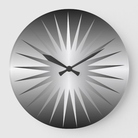 Minimalistische Silver Star-Wall-Uhr Große Wanduhr (Vorderseite)