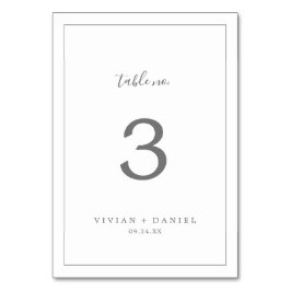 Minimalistische Silver Tischnummer