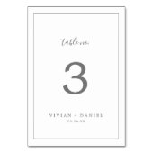 Minimalistische Silver Tischnummer (Rückseite)