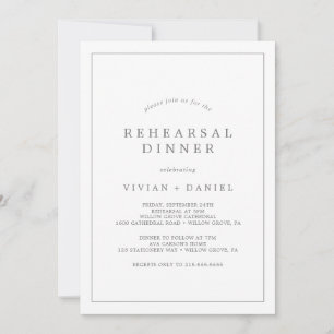 Minimalistische Silver Typografy Probe Dinner Einladung