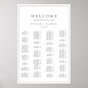 Minimalistische Silver Typografy Seekarte Poster