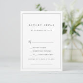 Minimalistische Silver Typografy Song Request UAWG RSVP Karte (Stehend Vorderseite)