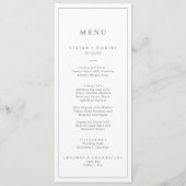 Minimalistische Silver Typografy Wedding Dinner Me Menükarte (Vorderseite)