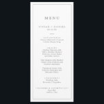 Minimalistische Silver Typografy Wedding Dinner Me Menükarte<br><div class="desc">Diese minimalistisch silberne Typografie Hochzeitsessen Menü Karte ist perfekt für eine einfache Hochzeit. Das moderne romantische Design besticht durch klassische silbergraue und weiße Typografie. Anpassbar in jeder Farbe. Behalt das Design einfach und elegant, wie es ist, oder personalisiere es durch Hinzufügen von eigenen Grafiken und Kunstwerken. Diese Speisekarte kann für...</div>