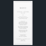 Minimalistische Silver Typografy Wedding Dinner Me Menükarte<br><div class="desc">Diese minimalistisch silberne Typografie Hochzeitsessen Menü Karte ist perfekt für eine einfache Hochzeit. Das moderne romantische Design besticht durch klassische silbergraue und weiße Typografie. Anpassbar in jeder Farbe. Behalt das Design einfach und elegant, wie es ist, oder personalisiere es durch Hinzufügen von eigenen Grafiken und Kunstwerken. Diese Speisekarte kann für...</div>