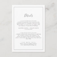 Minimalistische Silver Wedding Details Umschließka