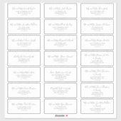 Minimalistische Silver Wedding Guest Address Label (Blatt)