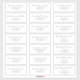 Minimalistische Silver Wedding Guest Address Label