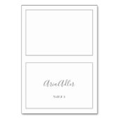 Minimalistische Silver Wedding-Platzkarten Tischnummer (Vorderseite)