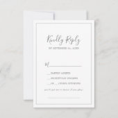 Minimalistische Silver Wedding Song Request RSVP C (Vorderseite)