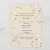 Minimalistische Silvester-Einladung mit Champagner Einladung (Vorne/Hinten)