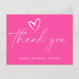 Minimalistische Simple Pink Baby Dusche vielen Dan Postkarte