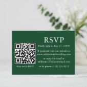 Minimalistische simple Wedding Green QR-UAWG Karte (Stehend Vorderseite)
