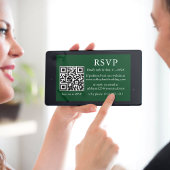 Minimalistische simple Wedding Green QR-UAWG Karte