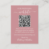 Minimalistische Simple Wedding Website QR Dusty Ro Begleitkarte (Vorderseite)
