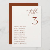 Minimalistische Sitzkarte für Hochzeitstische Einladung (Vorne/Hinten)