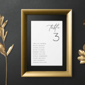 Minimalistische Sitzkarte für Hochzeitstische Einladung