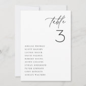 Minimalistische Sitzkarte für Hochzeitstische Einladung (Vorderseite)