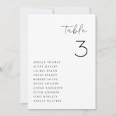Minimalistische Sitzkarte für Hochzeitstische Einladung (Vorderseite)