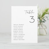 Minimalistische Sitzkarte für Hochzeitstische Einladung (Stehend Vorderseite)