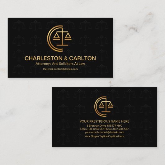 Minimalistische Skala von Justiz Signage Motif Rec Visitenkarte (Vorne/Hinten)