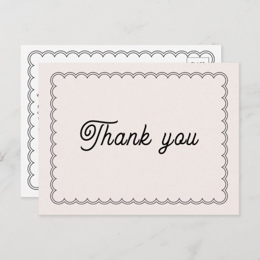 Minimalistische Skalierte Grenze Danke Postkarte (Vorne/Hinten)