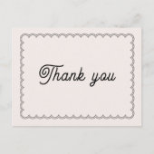 Minimalistische Skalierte Grenze Danke Postkarte (Vorderseite)