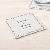 Minimalistische skalierte Grenze Dringende Unterse Rechteckiger Pappuntersetzer (angewinkelt)