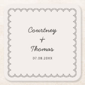 Minimalistische skalierte Grenze Dringende Unterse Rechteckiger Pappuntersetzer (Vorderseite)