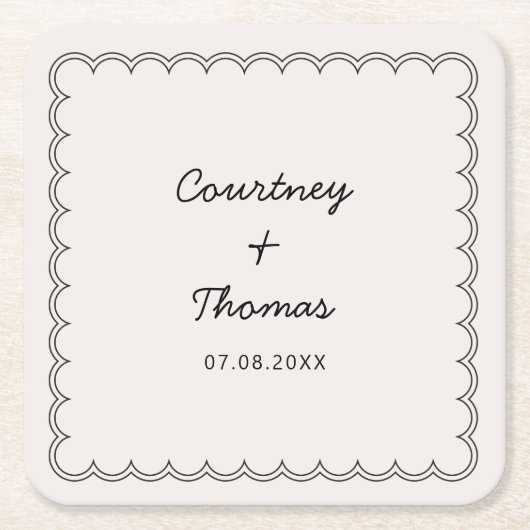 Minimalistische skalierte Grenze Dringende Unterse Rechteckiger Pappuntersetzer (Vorderseite)