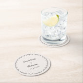 Minimalistische skalierte Grenze Dringende Unterse Runder Pappuntersetzer (Vor Ort)