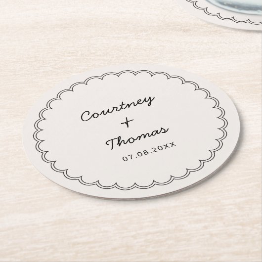 Minimalistische skalierte Grenze Dringende Unterse Runder Pappuntersetzer (Angewinkelt)