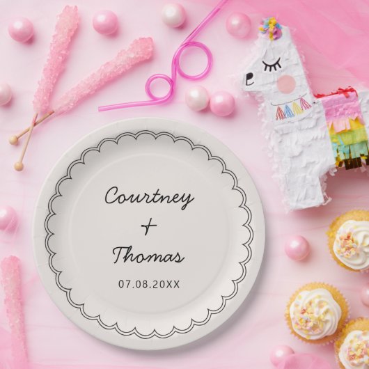 Minimalistische skalierte Grenze Pappteller (Party)