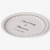 Minimalistische skalierte Grenze Pappteller (Schrägansicht)