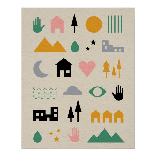 Minimalistische skandinavische Elemente der Harmon Poster (Vorderseite)