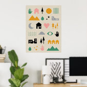 Minimalistische skandinavische Elemente der Harmon Poster (Heimbüro)