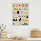 Minimalistische skandinavische Elemente der Harmon Poster (Küche)