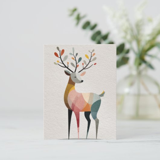 Minimalistische skandinavische Weihnachtsmänner Postkarte (Stehend Vorderseite)