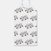 Minimalistische Skate mit schwarzen und weißen Rol Geschenkanhänger (Rückseite)