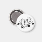 Minimalistische Skate mit schwarzen und weißen Rol Magnet (Vorderseite/Rückseite)