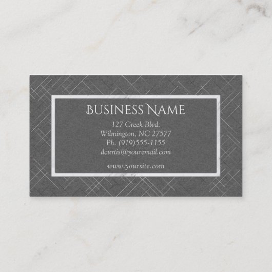 Minimalistische Sketchie Streifen | Dunkelgrau Visitenkarte (Rückseite)