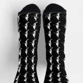 Minimalistische Skifahrer Wintermuster Schwarz Socken (Oben)